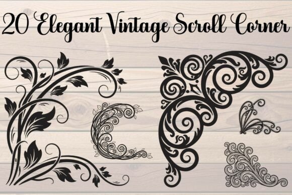 Download Elegant Vintage Scroll Corner Bundle - Scroll corner bundle Collection