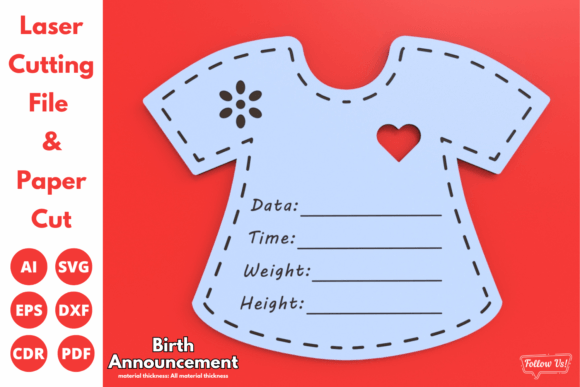 Download Birth Announcement, Laser Cut Files, Svg - Laser cut files Collection