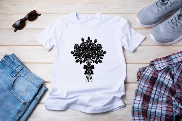 Download Rose Bouquet Silhouette Vector Design - Rose bouquet silhouette Collection
