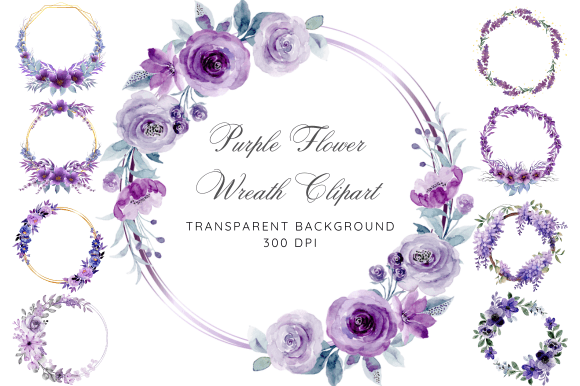 Download Purple Flower Wreath Clipart - Wreath Collection