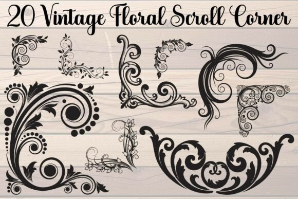 Download Vintage Floral Scroll Corner Bundle - Scroll corner bundle Collection