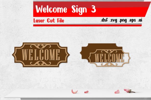 Download Welcome Sign 3 - Laser Cut Files - Laser cut files Collection