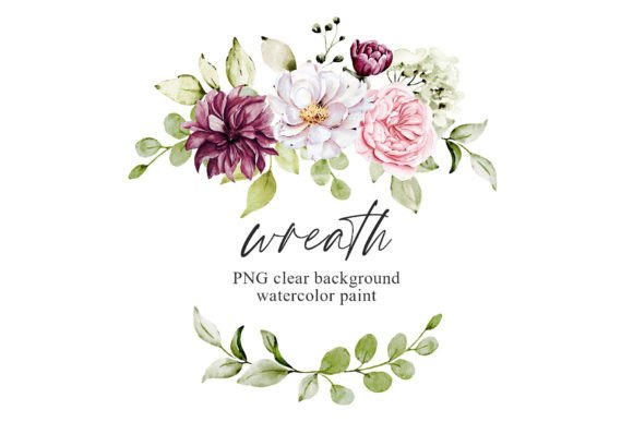 Download Wreath, Pink, White Watercolor Flowers - Wreath Collection